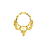 Amanda Seamless Ring – 14K Gold Cup & Divot Design - piercing - zone.com