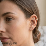 Amanda Seamless Ring – 14K Gold Cup & Divot Design - piercing - zone.com