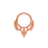 Amanda Seamless Ring – 14K Gold Cup & Divot Design - piercing - zone.com