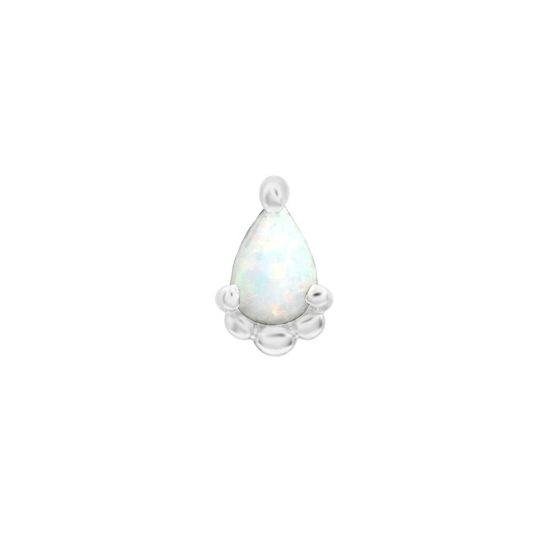 Amani – Opal Pear Beaded – 14K Gold Threadless End - piercing - zone.com