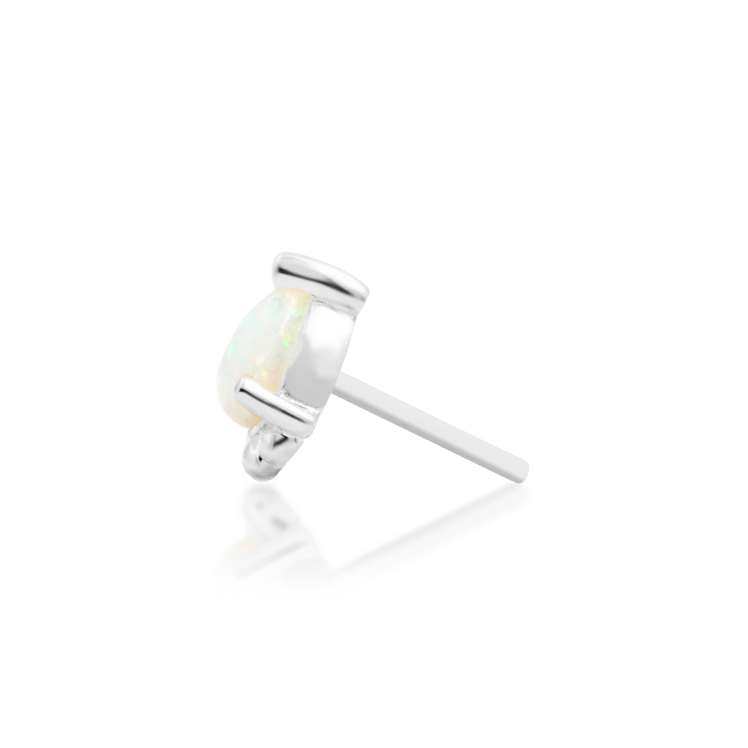 Amani – Opal Pear Beaded – 14K Gold Threadless End - piercing - zone.com