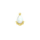 Amani – Opal Pear Beaded – 14K Gold Threadless End - piercing - zone.com