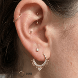 Amara Seamless Ring – 14K Gold Cup & Divot Design - piercing - zone.com