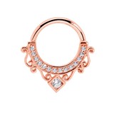 Amara Seamless Ring – 14K Gold Cup & Divot Design - piercing-zone.com