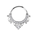 Amara Seamless Ring – 14K Gold Cup & Divot Design - piercing-zone.com
