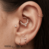 Amara Seamless Ring – 14K Gold Cup & Divot Design - piercing - zone.com