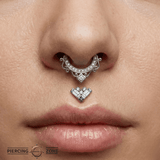 Amara Seamless Ring – 14K Gold Cup & Divot Design - piercing - zone.com