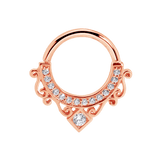 Amara Seamless Ring – 14K Gold Cup & Divot Design - piercing - zone.com