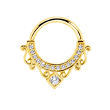 Amara Seamless Ring – 14K Gold Cup & Divot Design - piercing-zone.com