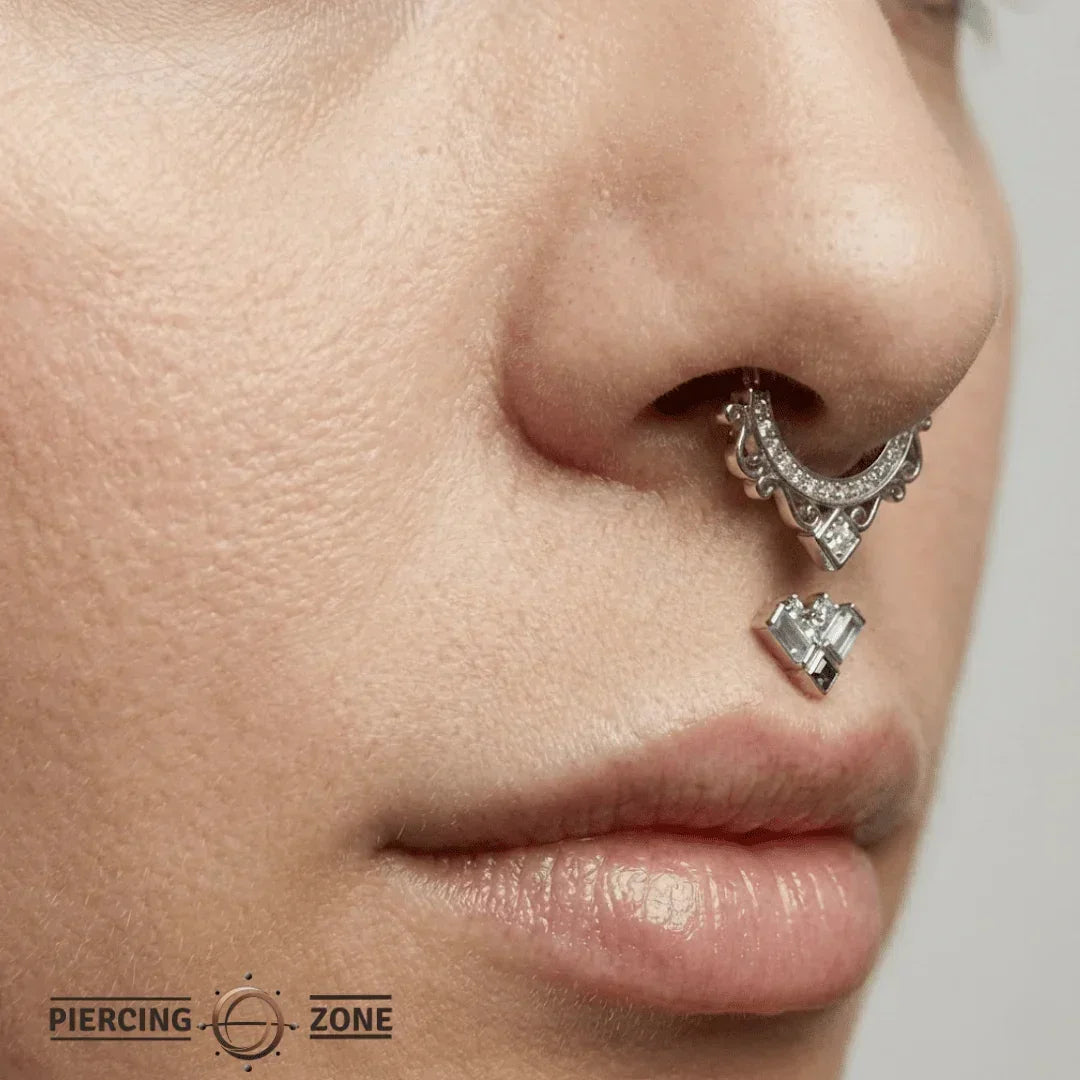 Amara Seamless Ring – 14K Gold Cup & Divot Design - piercing - zone.com