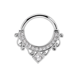 Amara Seamless Ring – 14K Gold Cup & Divot Design - piercing - zone.com