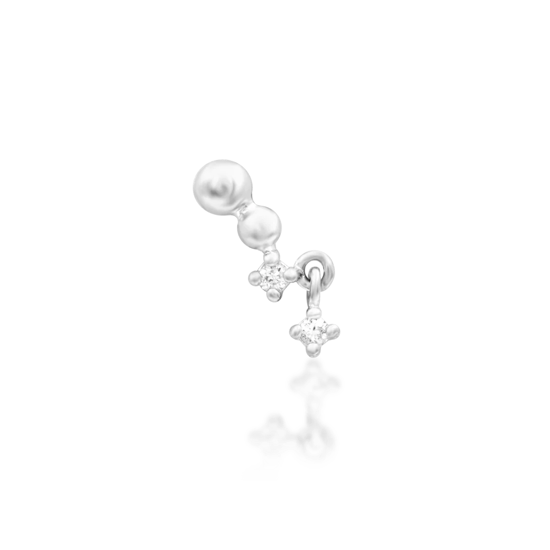 Ambient – 14K Gold White CZ Threadless End - piercing - zone.com