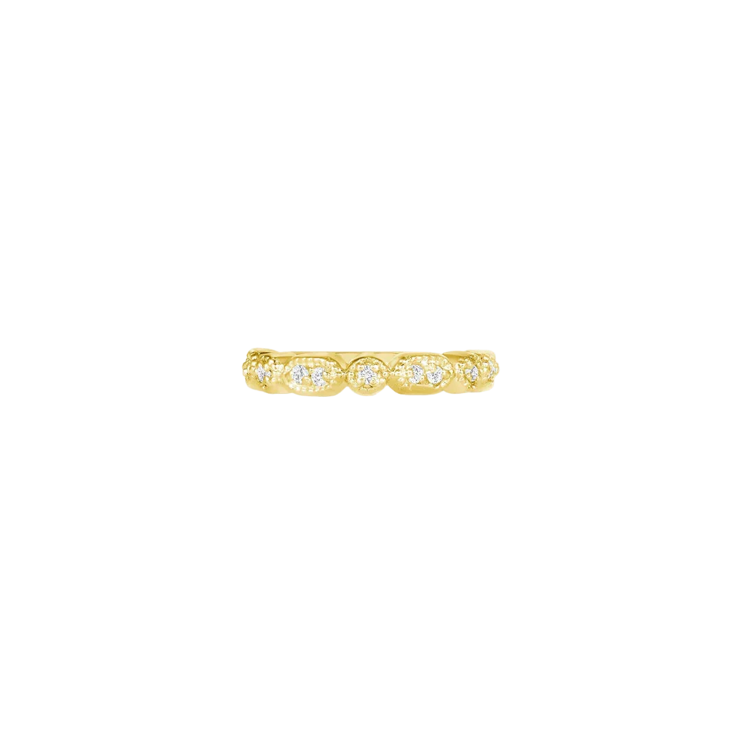 Amelia Seamless Ring – 14K Gold Micro - Gem Arc Design - piercing - zone.com