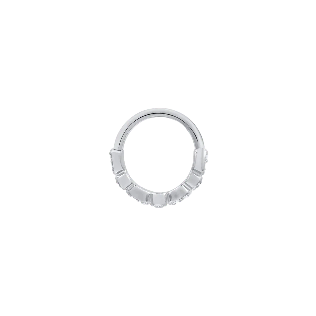 Amelia Seamless Ring – 14K Gold Micro - Gem Arc Design - piercing - zone.com