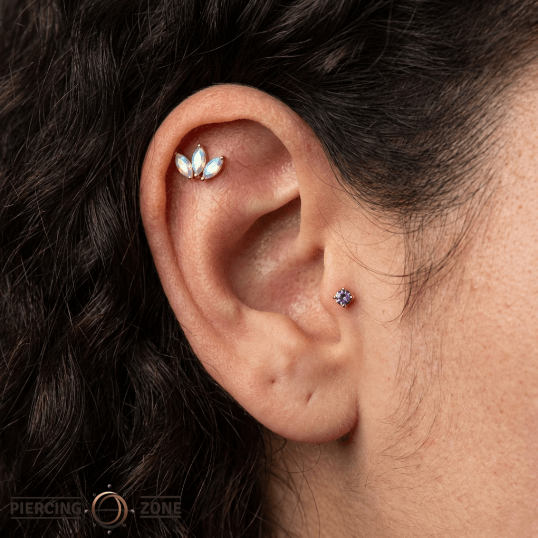 Amethyst – 14K Gold Prong Threadless End - piercing - zone.com