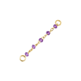 Amethyst Bead Chain – 18K Gold Gemstone Piercing Chain - piercing - zone.com