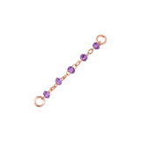 Amethyst Bead Chain – 18K Gold Gemstone Piercing Chain - piercing - zone.com