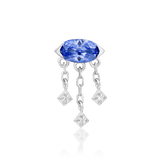 Amidah – Tanzanite & CZ Vertical Cluster – 14K Gold Threadless End - piercing - zone.com