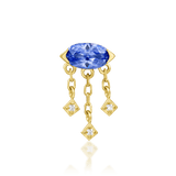 Amidah – Tanzanite & CZ Vertical Cluster – 14K Gold Threadless End - piercing - zone.com