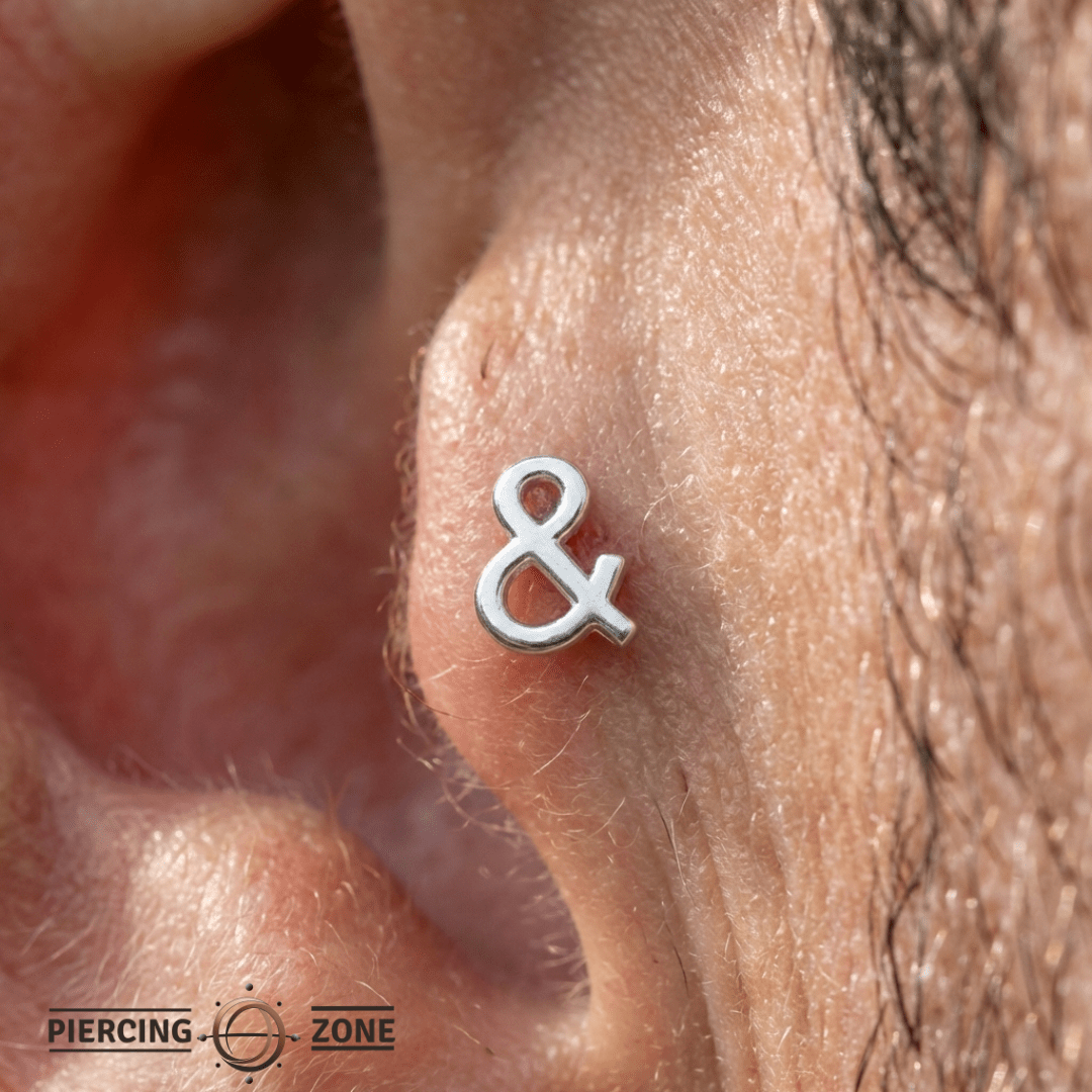 Ampersand – 14K/18K Gold Threadless End - piercing - zone.com