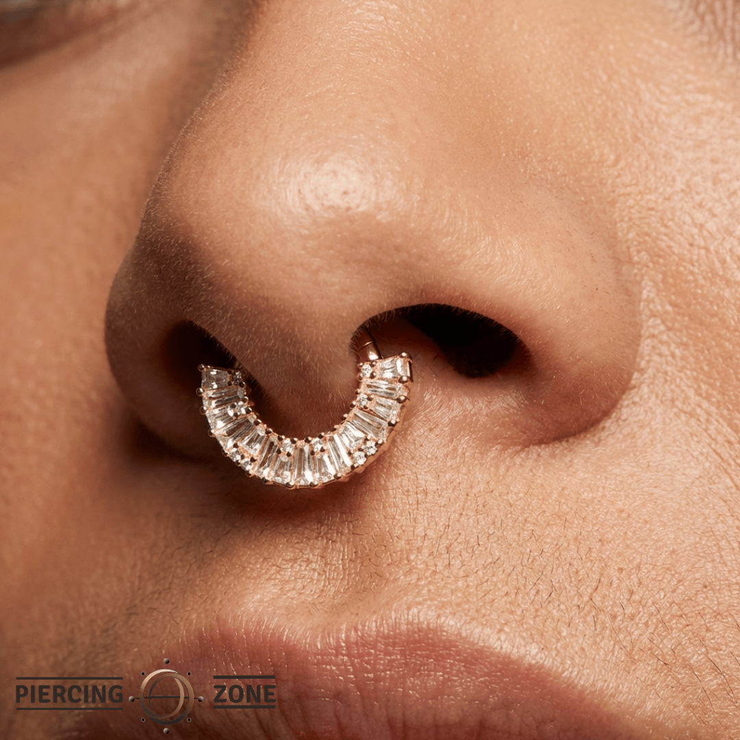 Amplify – CZ Gem Cluster – 14K Gold Clicker - piercing - zone.com