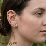 Amy Seamless Ring – 14K Gold Cup & Divot Design - piercing - zone.com