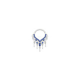 Anaïs Clicker - 14K Gold Lab Blue Sapphire Clicker Ring - piercing-zone.com