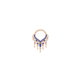 Anaïs Clicker - 14K Gold Lab Blue Sapphire Clicker Ring - piercing-zone.com