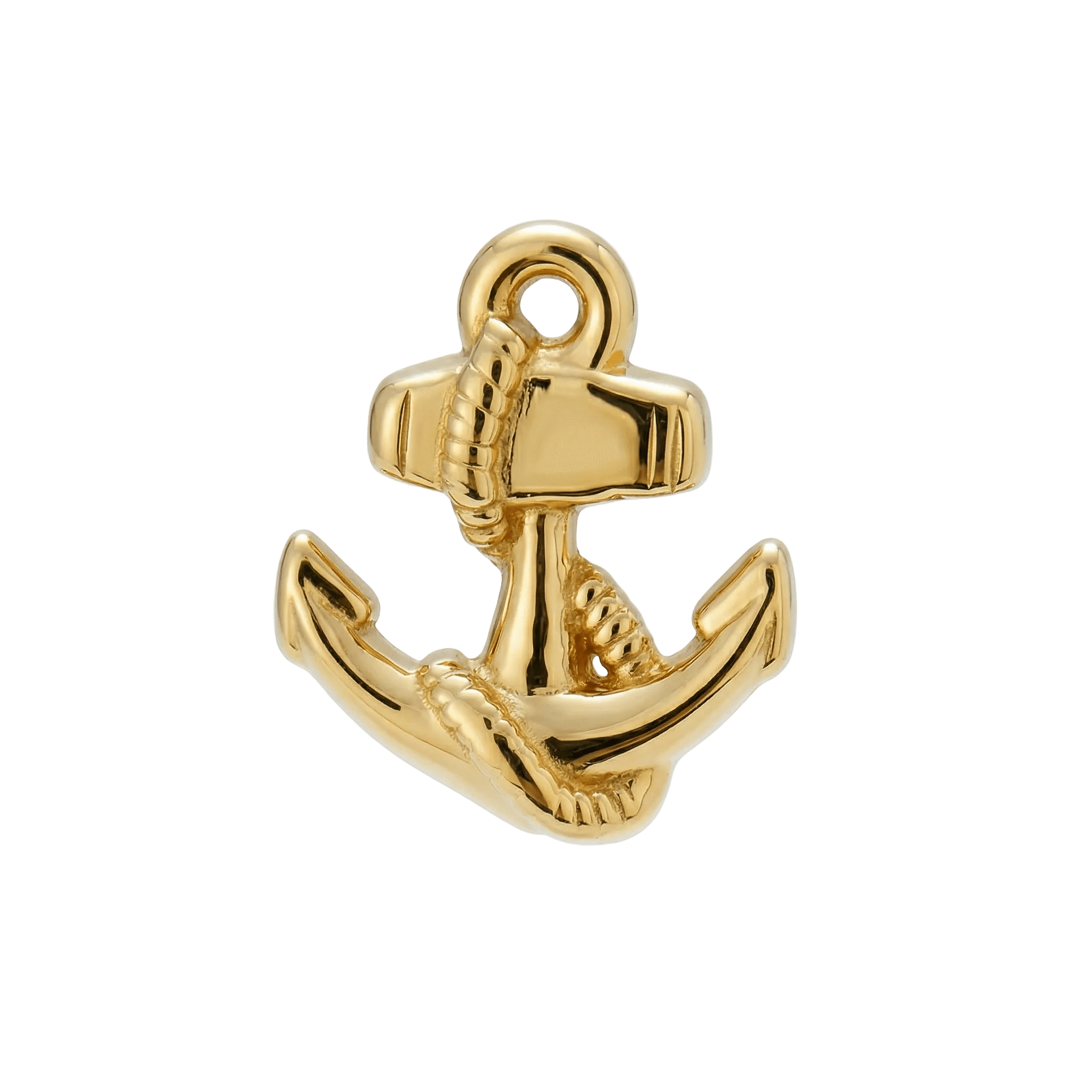 Anchor – 14K Gold Threadless/Threaded End - piercing - zone.com