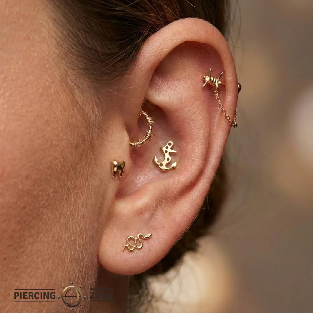 Anchor – 14K/18K Gold Threadless End - piercing - zone.com