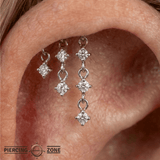 And Beyond CZ Cascade – 14K Gold Threadless End - piercing - zone.com