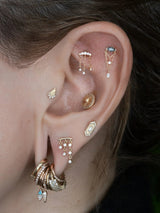 And Beyond CZ Cascade – 14K Gold Threadless End - piercing - zone.com