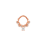 Anelia Clicker with Pear & Round Gems – 14K & 18K Gold - piercing - zone.com