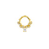 Anelia Clicker with Pear & Round Gems – 14K & 18K Gold