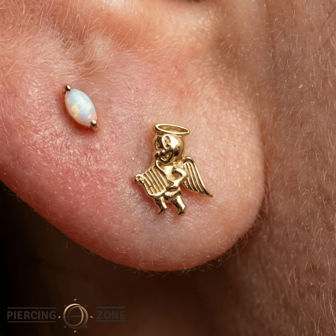 Angel – 14K Gold Threadless/Threaded End - piercing - zone.com
