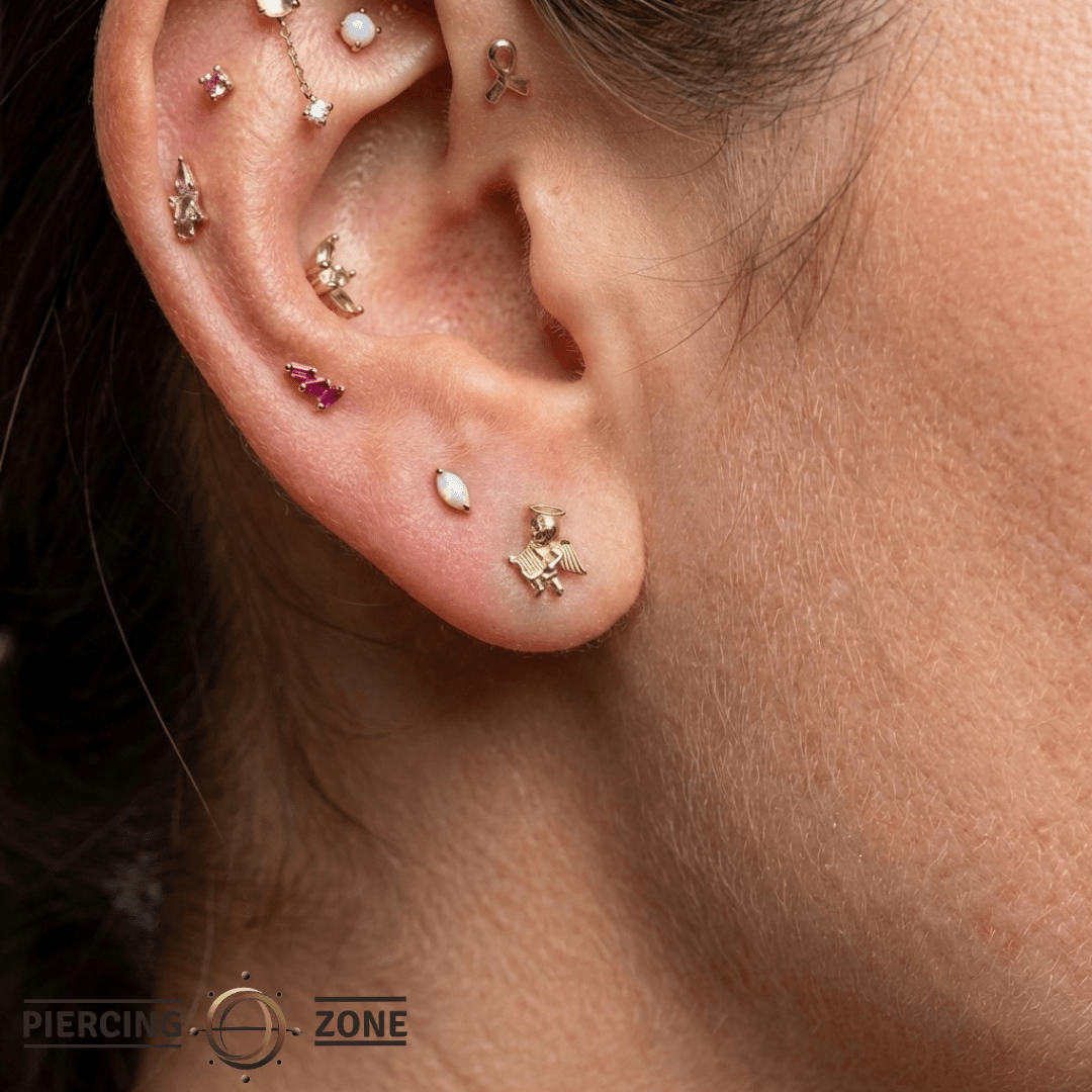 Angel – 14K Gold Threadless/Threaded End - piercing - zone.com