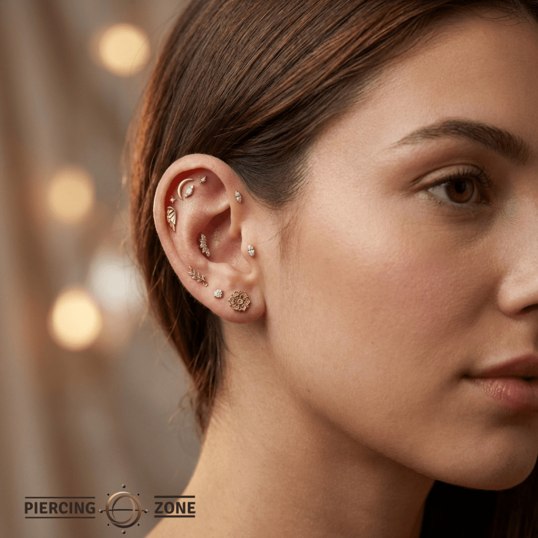 Angel Wing – 14K Gold Threadless/Threaded End - piercing - zone.com