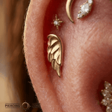 Angel Wing – 14K Gold Threadless/Threaded End - piercing - zone.com
