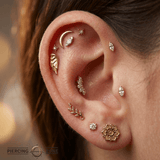 Angel Wing – 14K Gold Threadless/Threaded End - piercing - zone.com