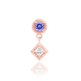 Angelina – Tanzanite & CZ Elongated Cluster – 14K Gold Threadless End - piercing - zone.com