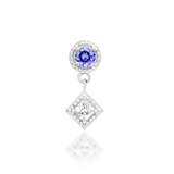 Angelina – Tanzanite & CZ Elongated Cluster – 14K Gold Threadless End - piercing - zone.com