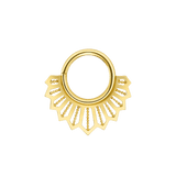 Angelique Seamless Ring – 14K Gold Cup & Divot Design - piercing - zone.com