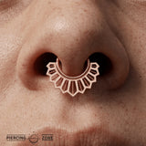 Angelique Seamless Ring – 14K Gold Cup & Divot Design - piercing - zone.com