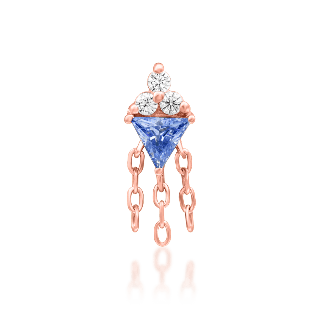 Angelis – Light Tanzanite & CZ – 14K Gold Threadless End - piercing - zone.com