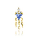 Angelis – Light Tanzanite & CZ – 14K Gold Threadless End - piercing - zone.com