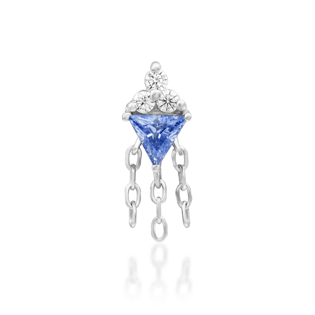 Angelis – Light Tanzanite & CZ – 14K Gold Threadless End - piercing - zone.com