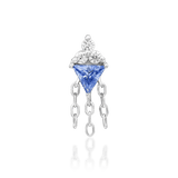 Angelis – Light Tanzanite & CZ – 14K Gold Threadless End - piercing - zone.com