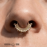 Ani Seamless Ring – 14K Gold Cup & Divot Design - piercing - zone.com