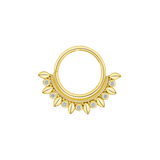 Ani Seamless Ring – 14K Gold Cup & Divot Design - piercing - zone.com