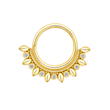 Ani Seamless Ring – 14K Gold Cup & Divot Design - piercing-zone.com